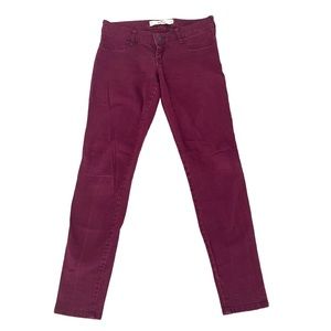 HOLLISTER maroon burgundy jeans in size 1 / w25